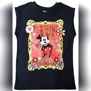 Womens Junior's Disney Mickey Mouse Sleeveless Graphic Tshirt